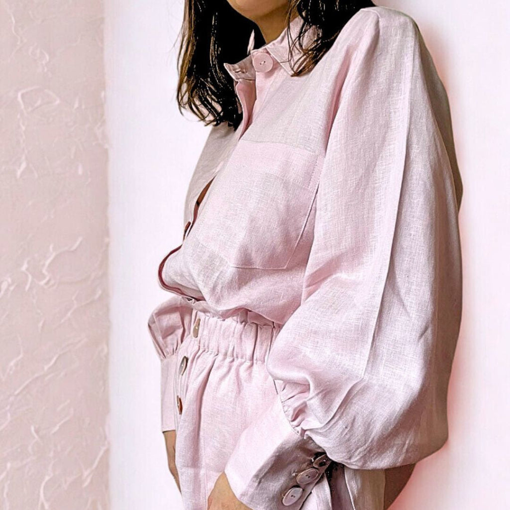 Chemise en Lin Rose Femme