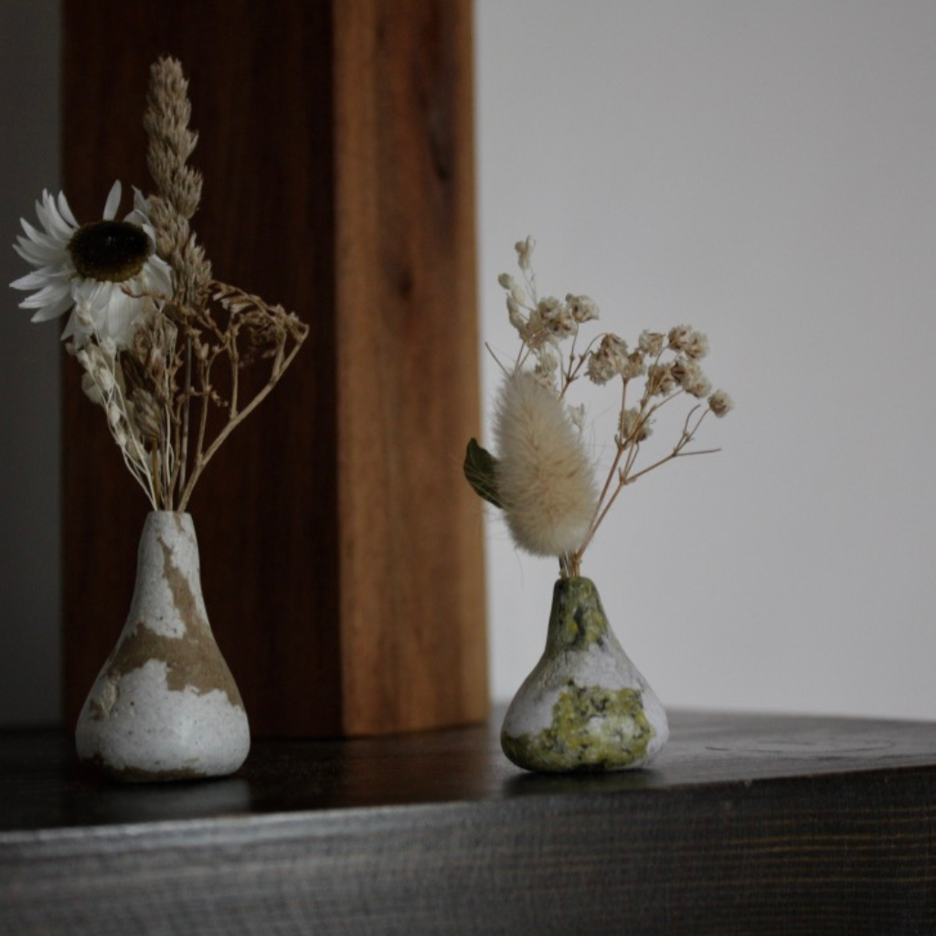 Mini Vase en Papier Recyclé 2,5 cm Blanc