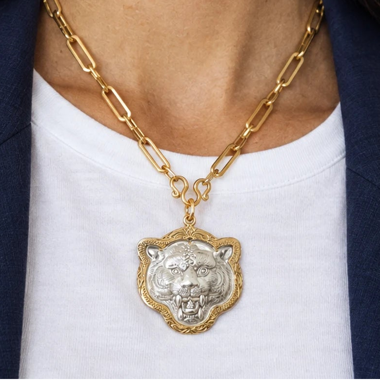 Collier Amulette Tigre Sarafina – Talisman de Force & Protection