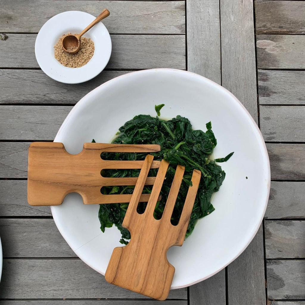 Couverts à salade en bois - Ensemble de 2 cuillères à salade