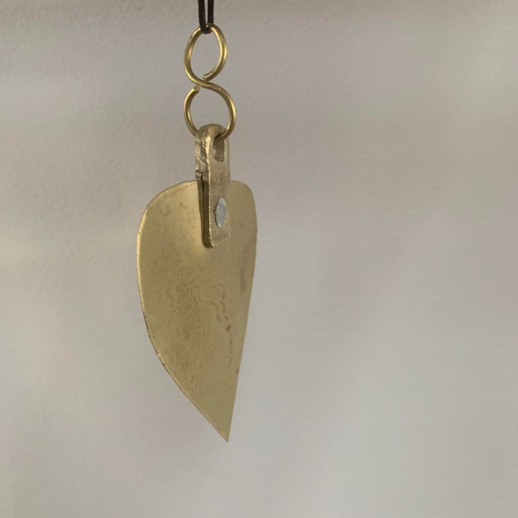 Porte-Clés Feuille en Bronze Artisanal