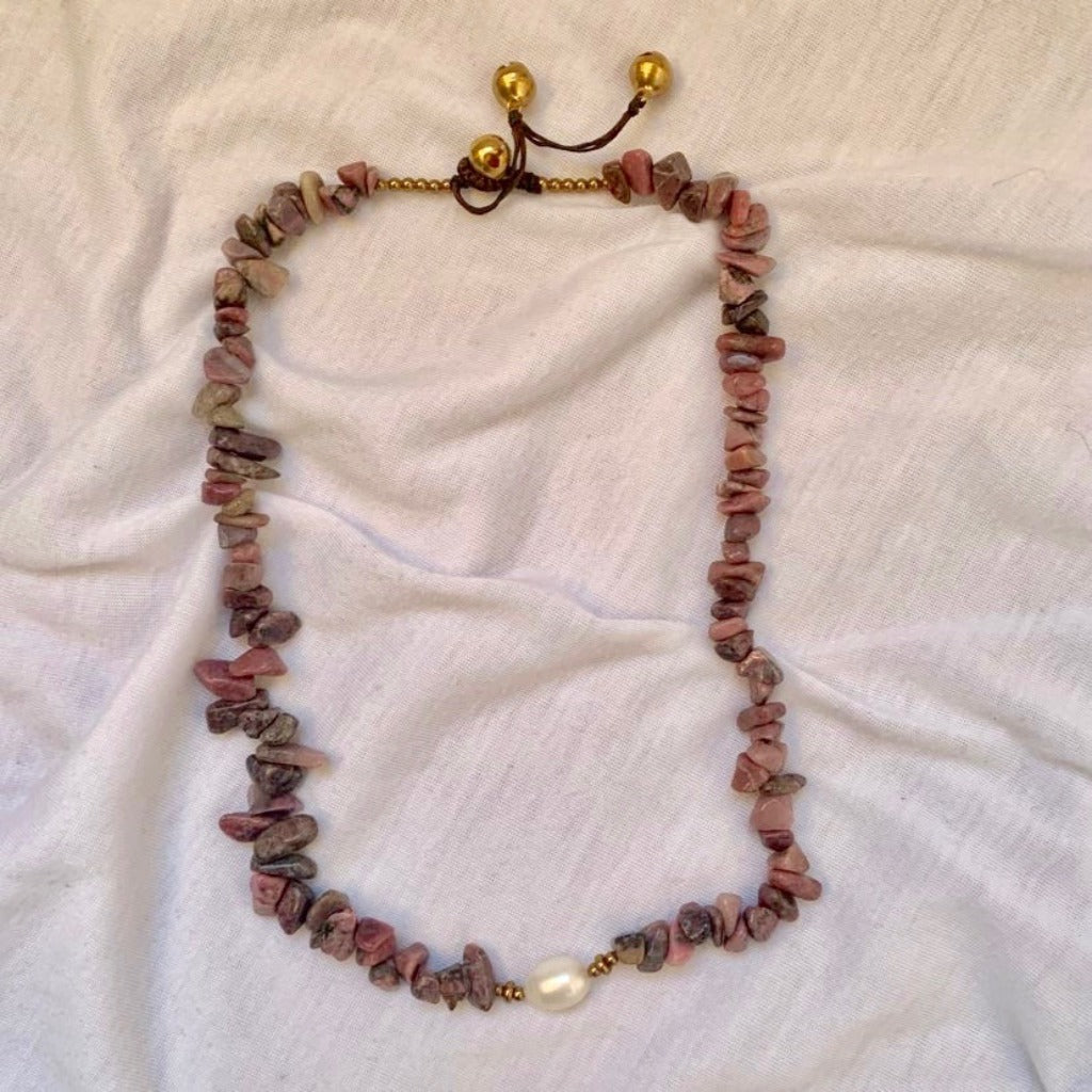 Collier Callie Pierre et Perle Naturelle Faits Main