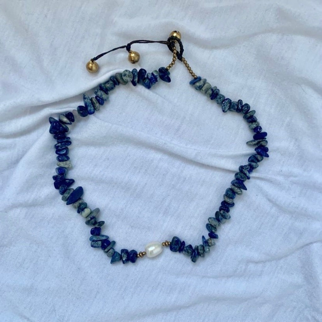 Collier Callie Pierre et Perle Naturelle Faits Main