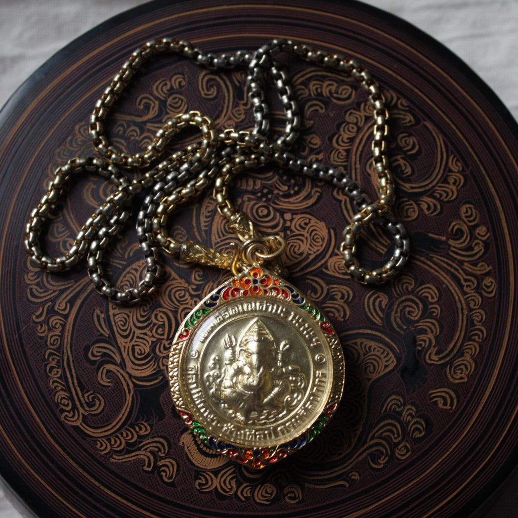 Amulette Ganesh Collier Vintage - Pièce Unique