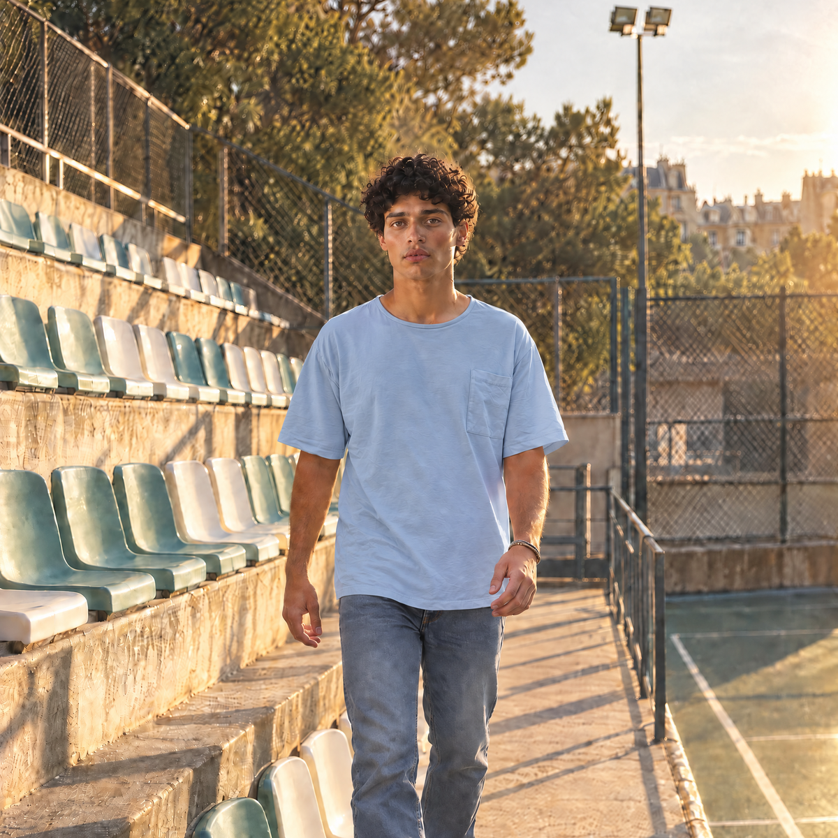 T-shirt homme coton - Coupe oversized inspiration tunique asie