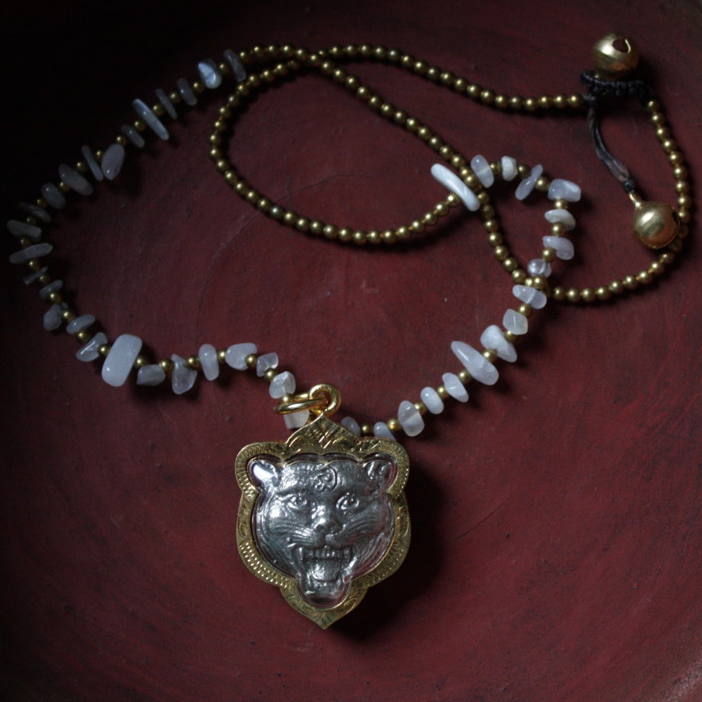 Collier Amulette Tigre - Bijou Fantaisie