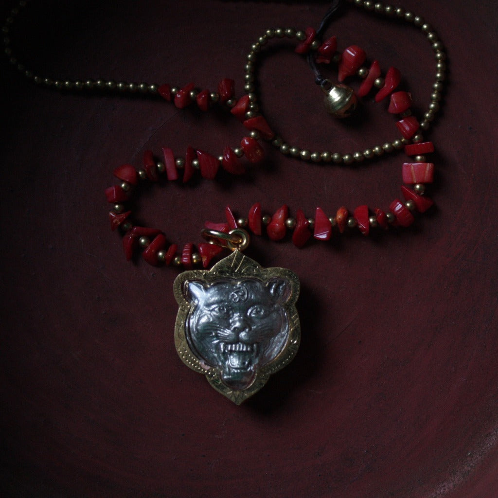 Collier Amulette Tigre - Bijou Fantaisie