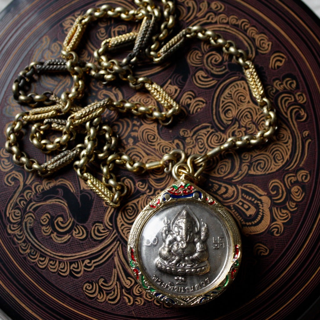 Amulette Ganesh Collier Vintage - Pièce Unique