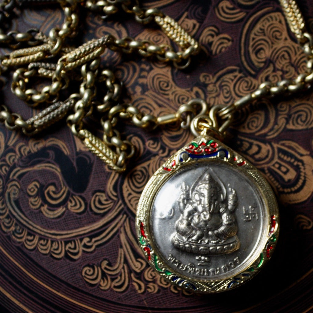 Amulette Ganesh Collier Vintage - Pièce Unique
