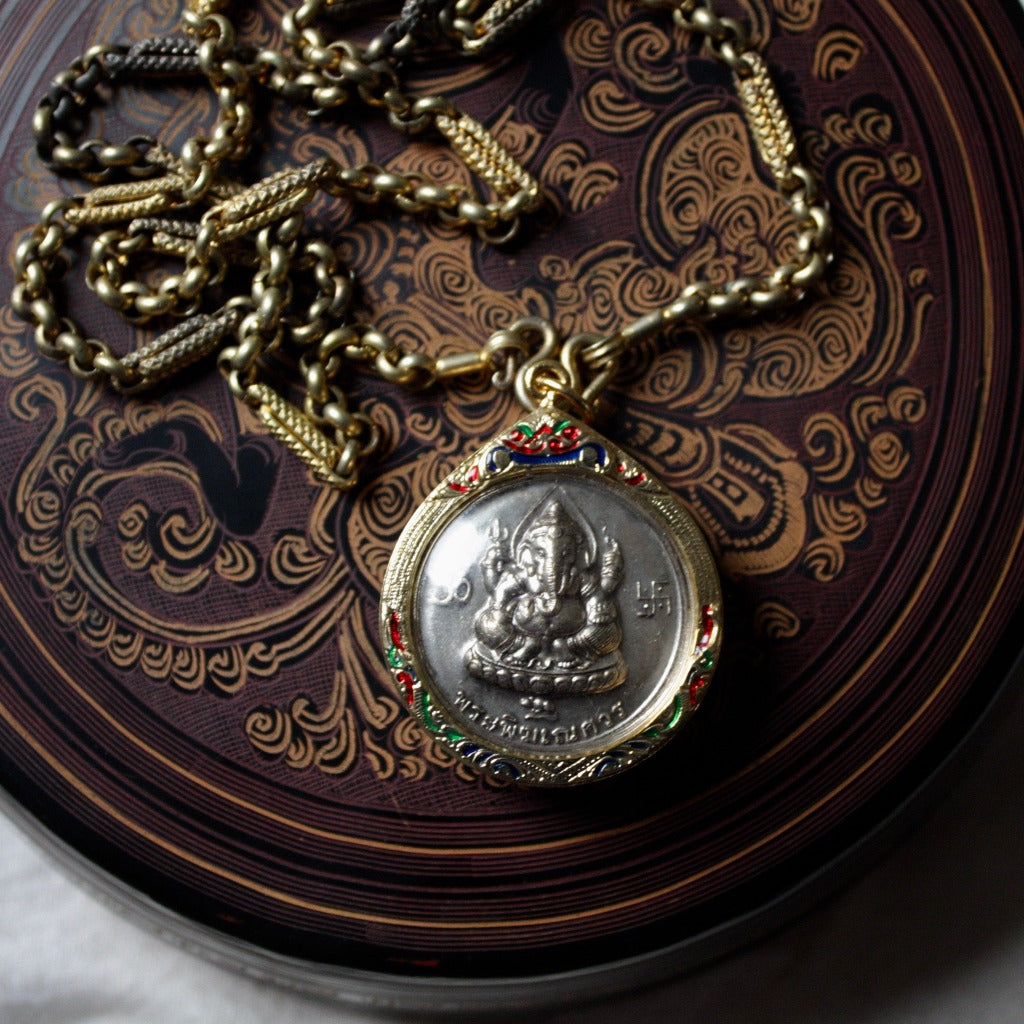 Amulette Ganesh Collier Vintage - Pièce Unique