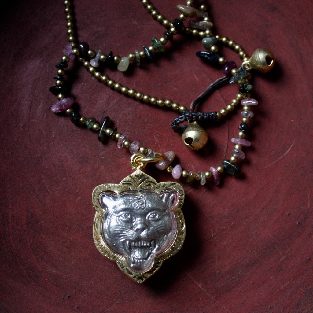 Collier Amulette Tigre - Bijou Fantaisie