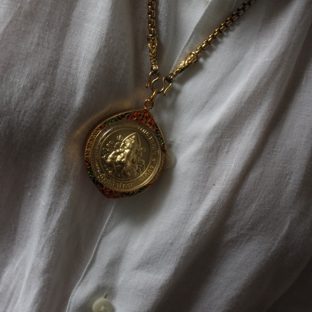 Amulette Ganesh Collier Vintage - Pièce Unique
