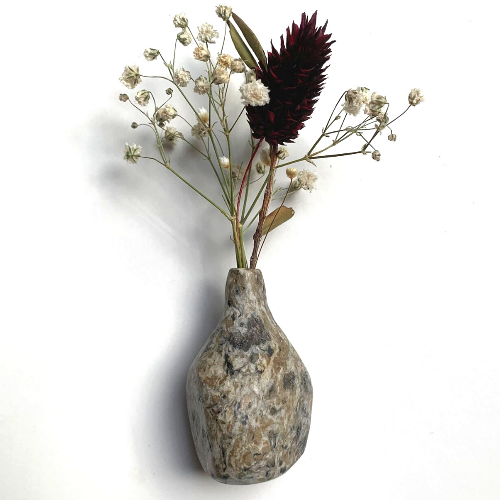 Vase en Papier Recyclé 5 cm Gris Beige