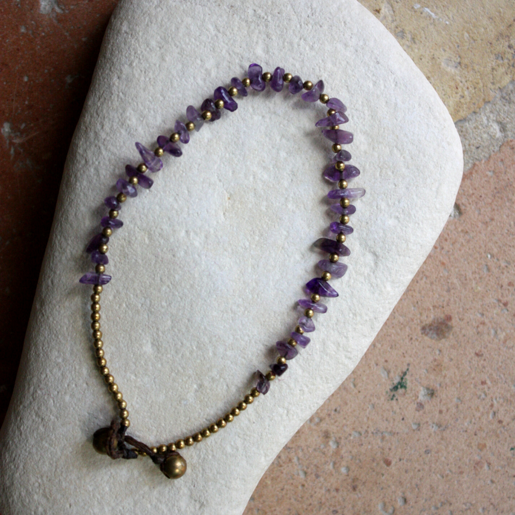 Bracelets Chevilles Pierres Améthyste