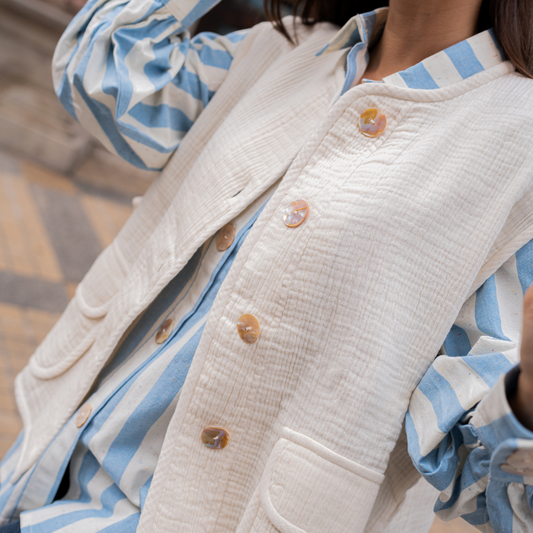 Veste sans manches gaze de coton