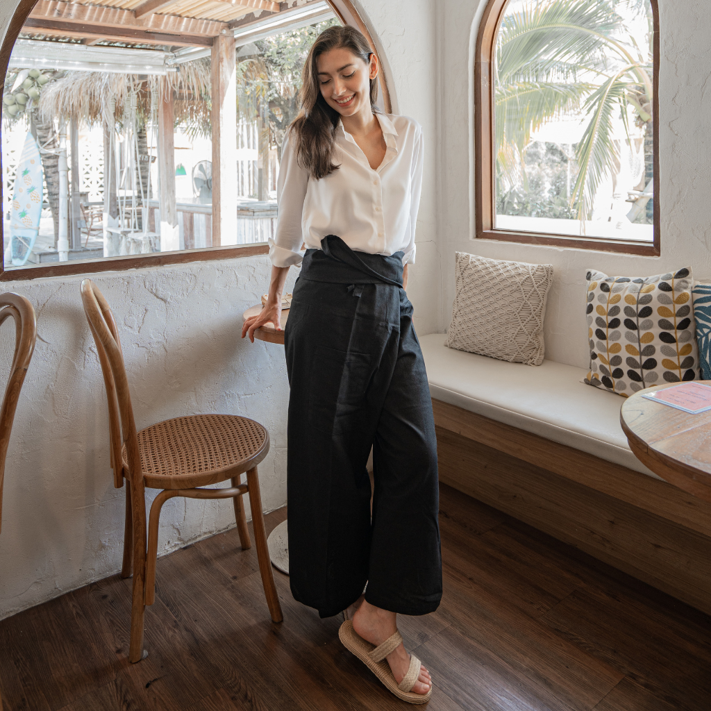 Pantalon de Pêcheur Noir – Unisexe, Éthique & Intemporel