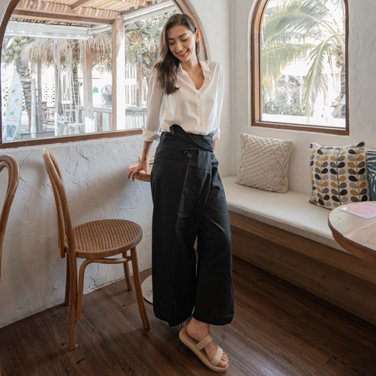 Pantalon de Pêcheur Noir – Unisexe, Éthique & Intemporel