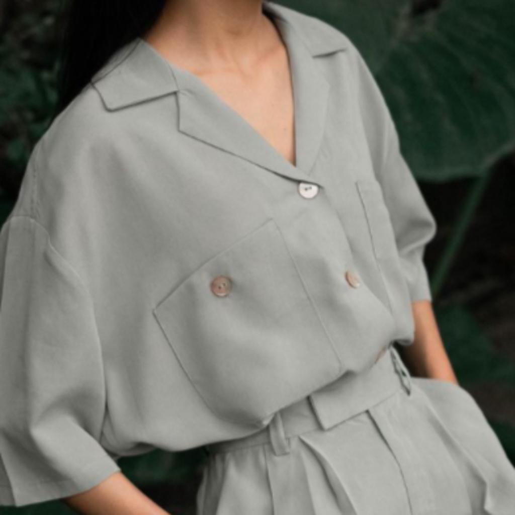 Chemise Femme Tencel Bleue