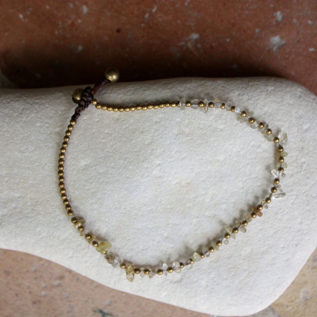 Bracelets Chevilles Pierres Citrine