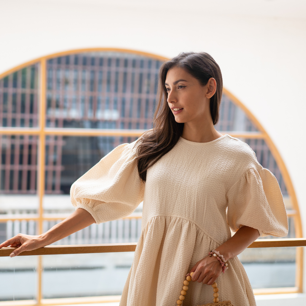 Robe coton Crème