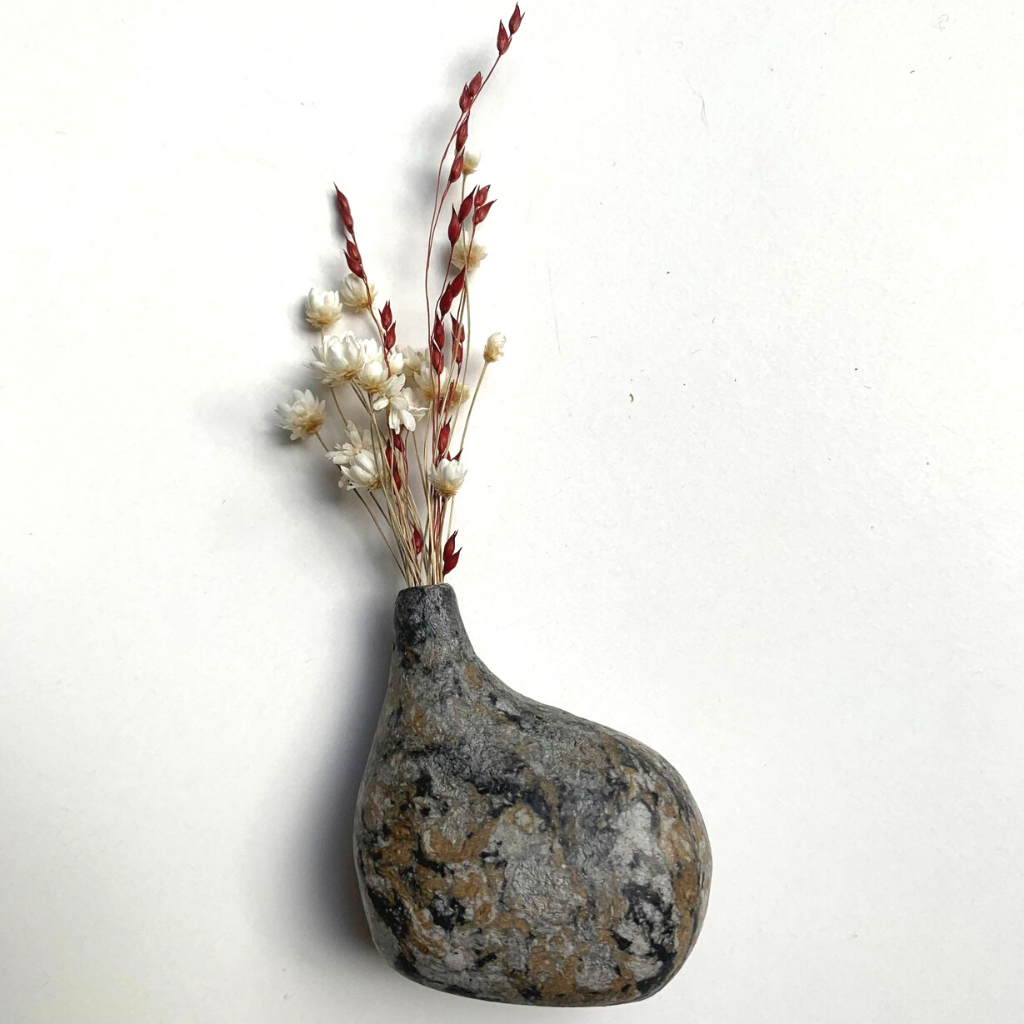 Vase en Papier Recyclé 5 cm Gris Brun