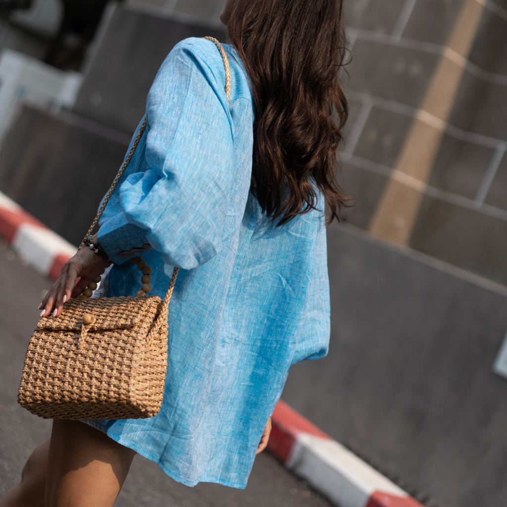 Chemise en Lin Bleu