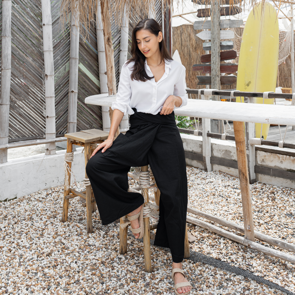 Pantalon de Pêcheur Noir – Unisexe, Éthique & Intemporel