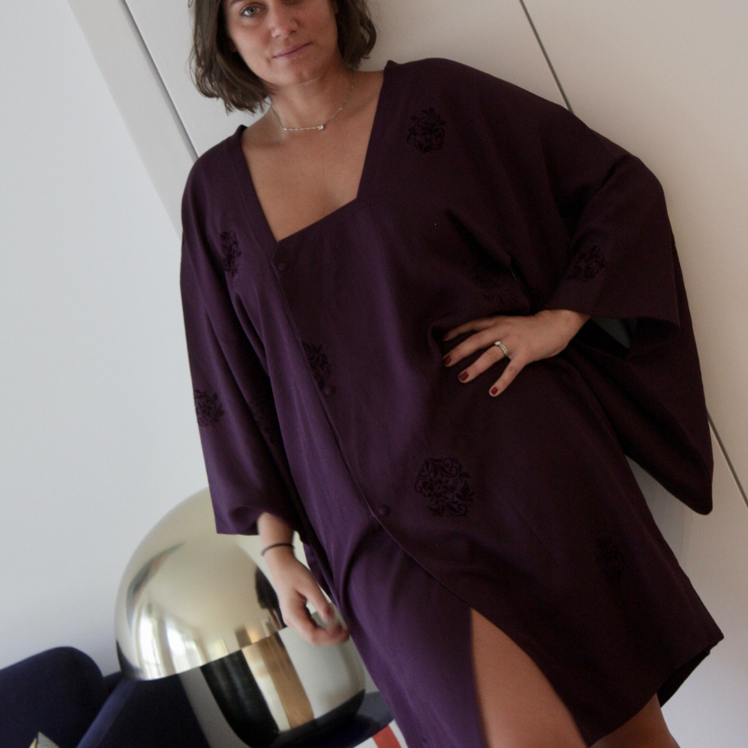 Kimono Vintage Prune