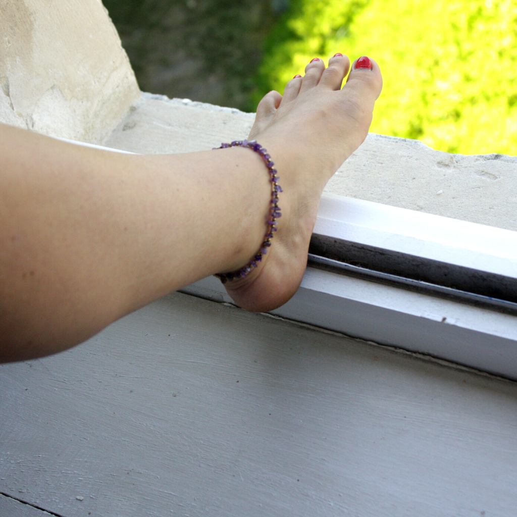 Bracelets Chevilles Pierres Améthyste