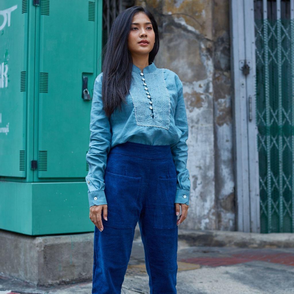 Chemise Artisanal en Lin-Dame Pach Bangkok