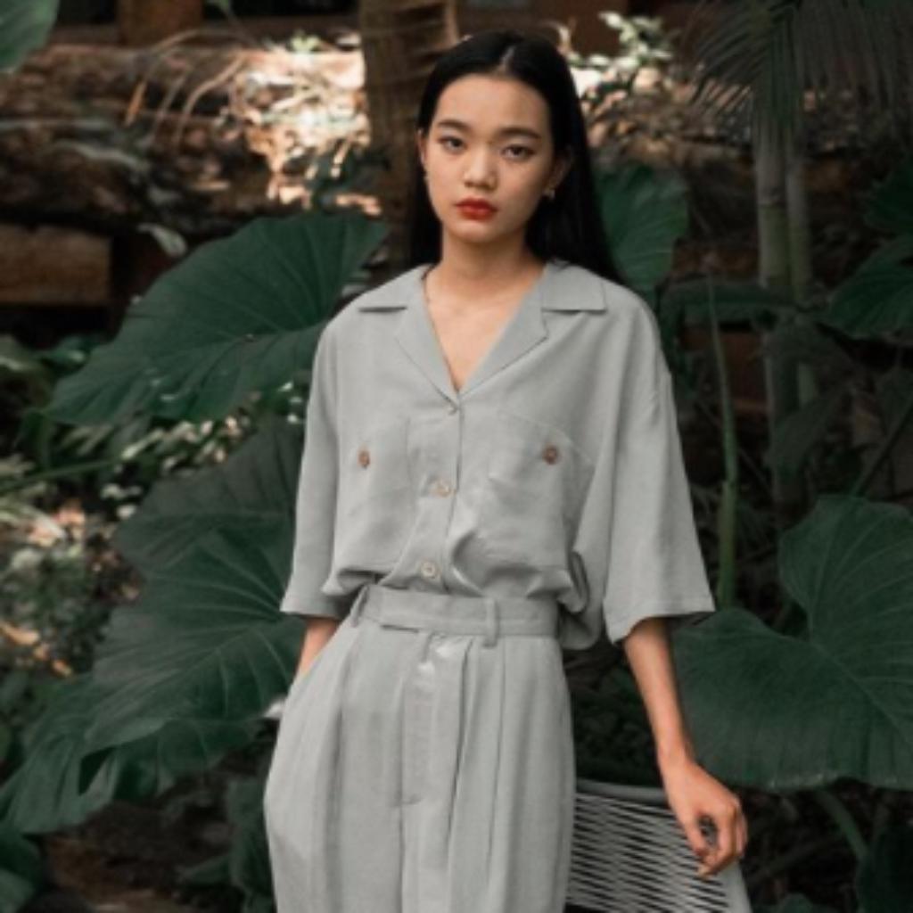 Chemise Femme Vert Olive-Dame Pach Bangkok