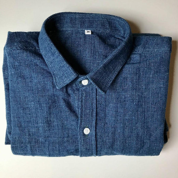 Chemise jean best sale bleu foncé homme