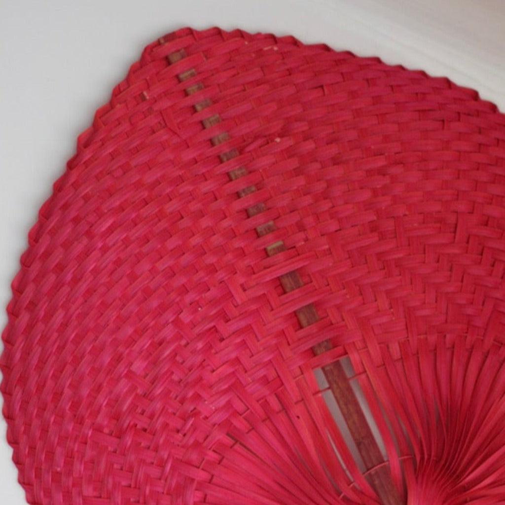 Éventail Bambou Rouge