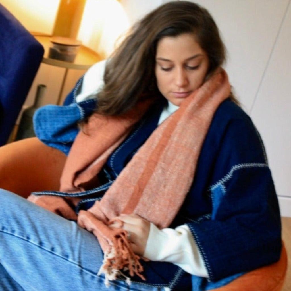 Écharpe Coton Femme Orange