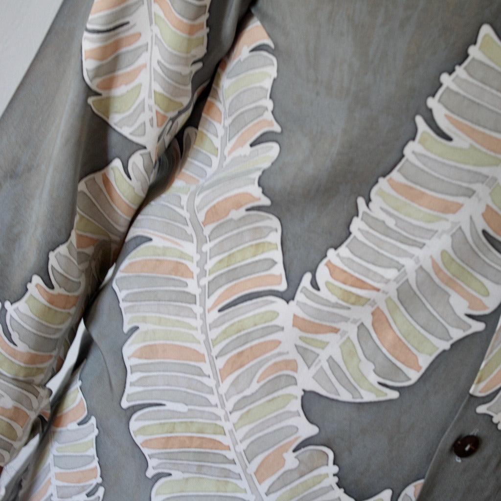 Chemise Coton Vert Gris