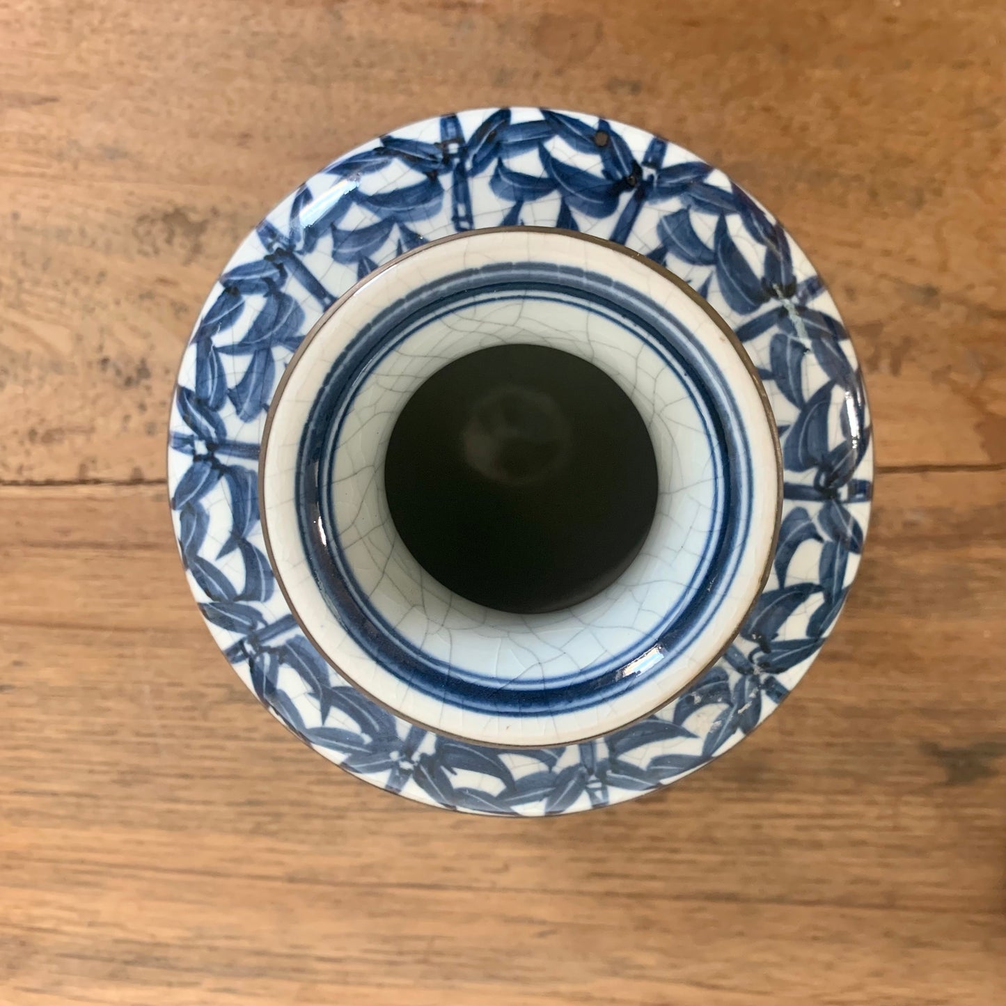 Jarre Indigo Palmier 18x14 cm