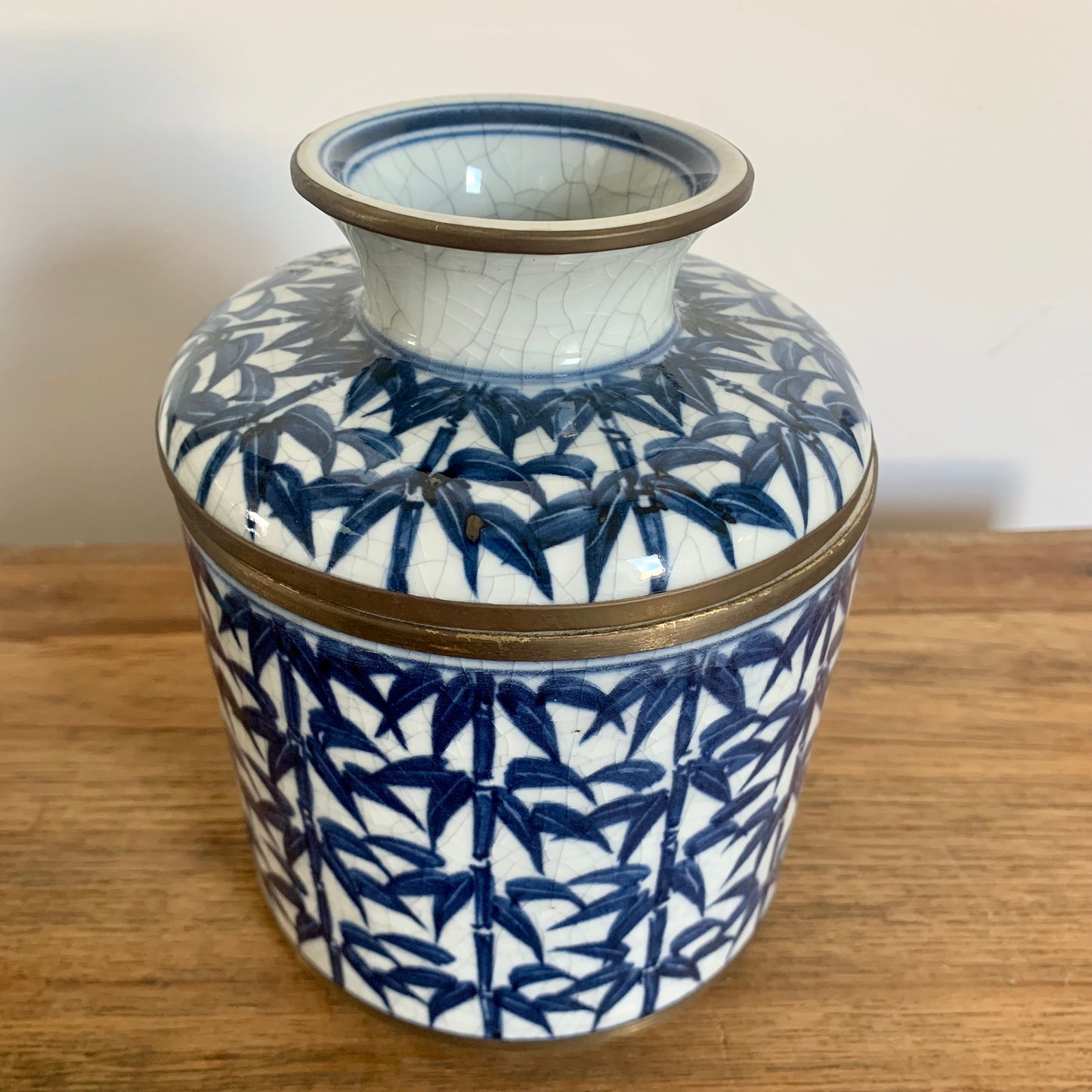 Jarre Indigo Palmier 18x14 cm