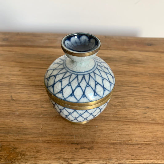 Mini Jarre Artisanale Indigo 8x6 cm
