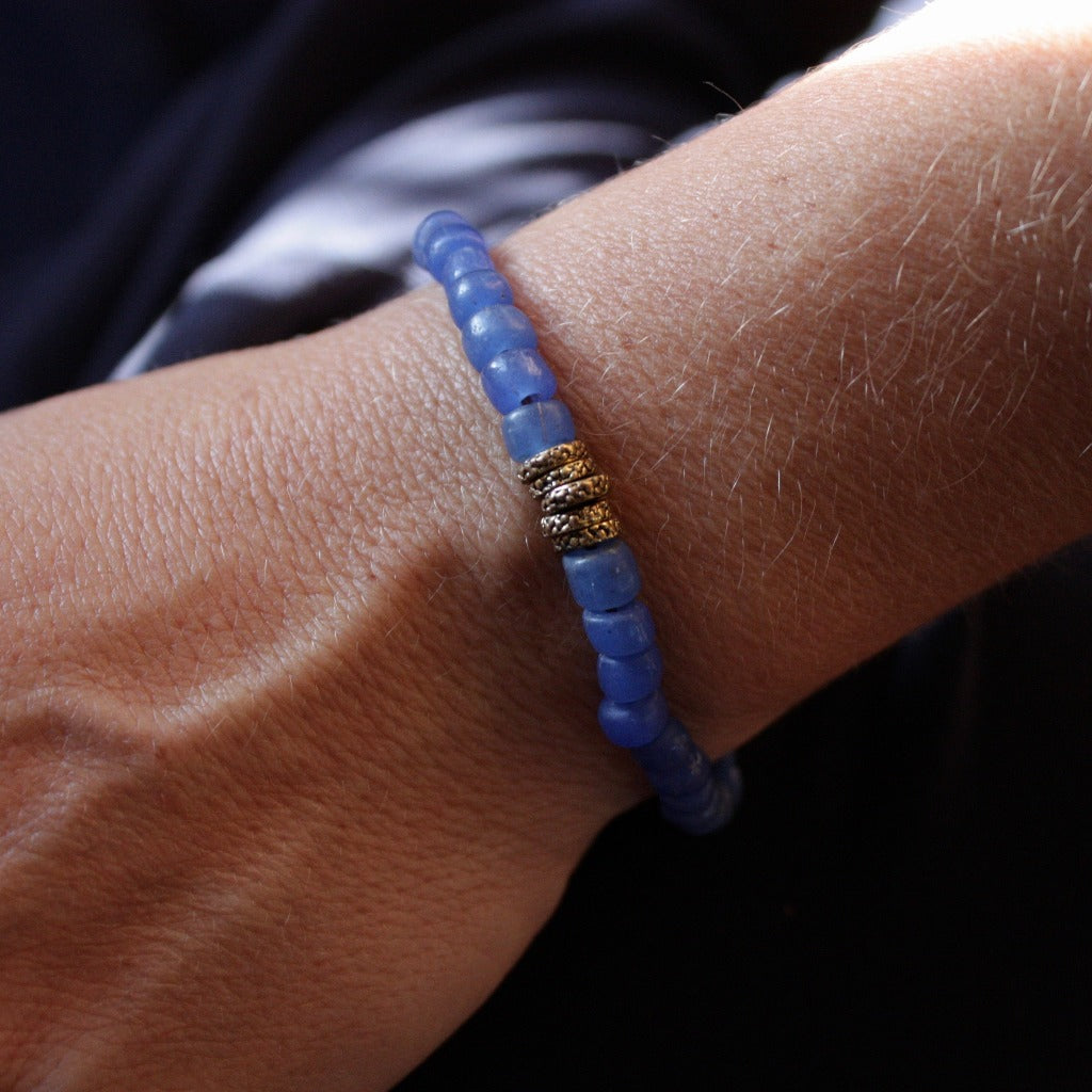 Bracelet pierres du Népal doré