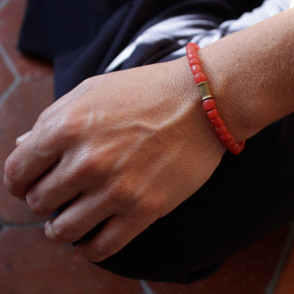 Bracelet pierres du Népal doré