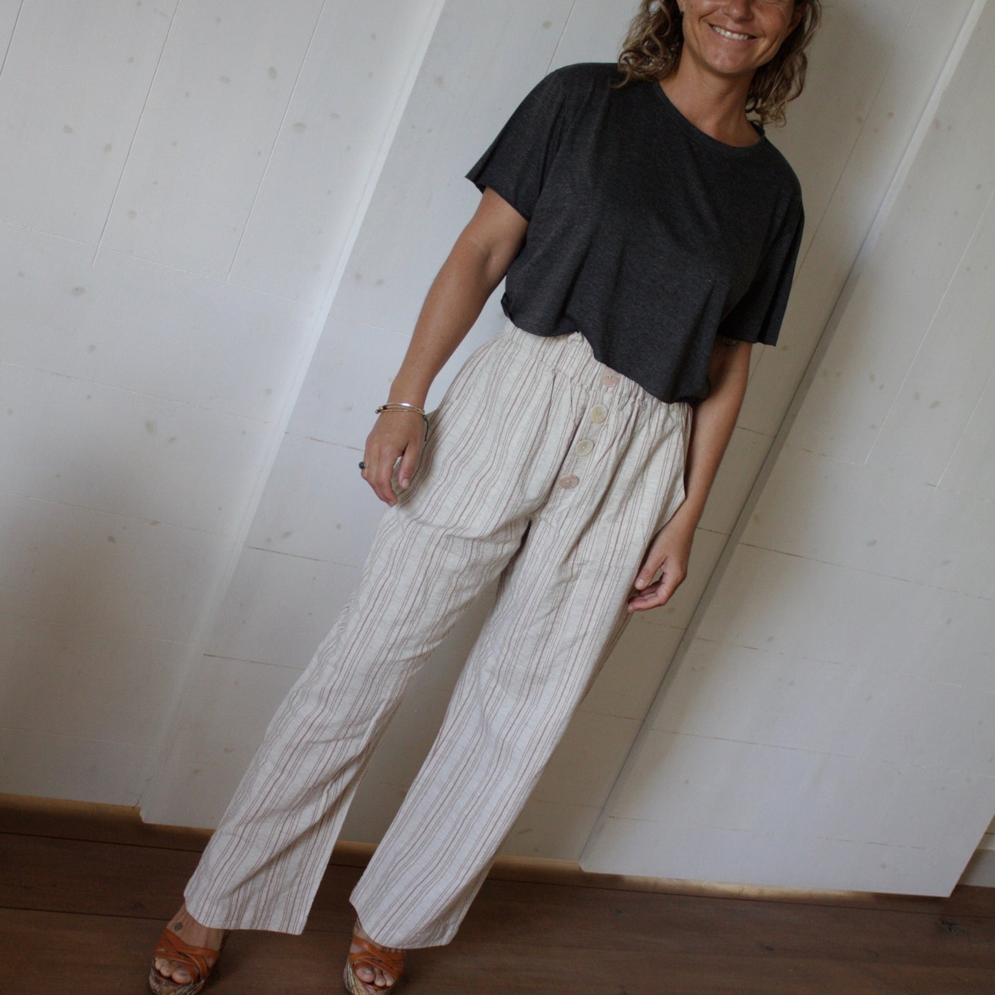 Pantalon Coton Femme Blanc
