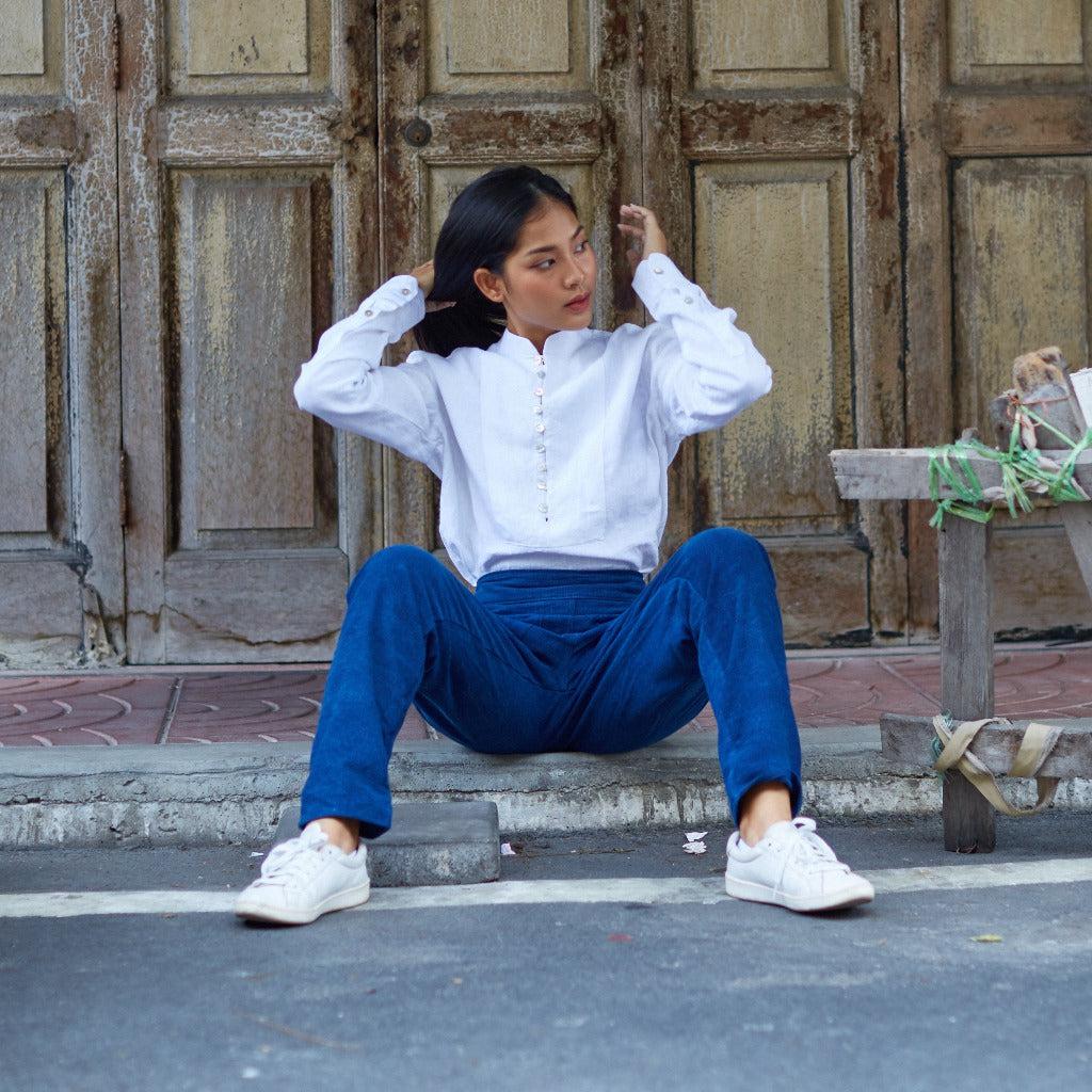 Pantalon Indigo unisexe "Rizières Bleues"