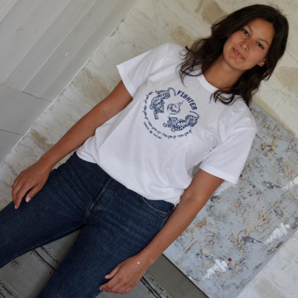 Tee Shirt Tigre Bleu-Dame Pach Bangkok