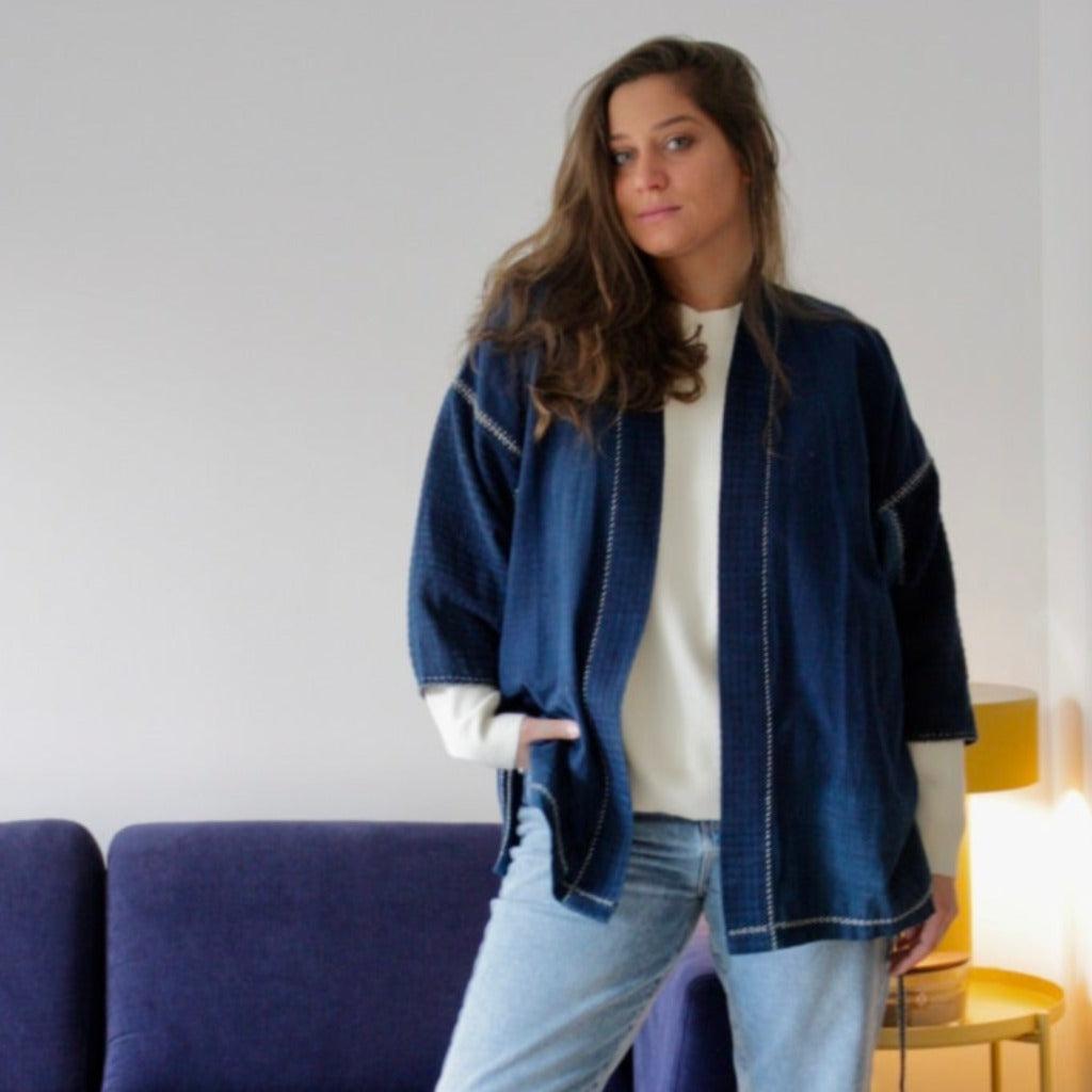 Veste Bleu Indigo-Dame Pach Bangkok