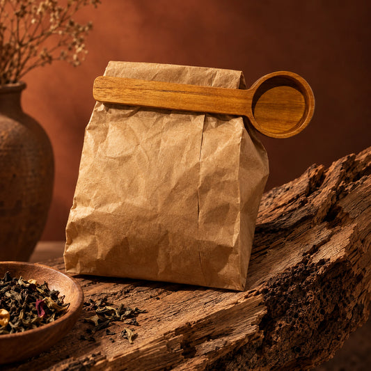 Cuillère Pince en Bois Rouge – Ferme-Sachet et Doseuse pour Thé, Café et Épices