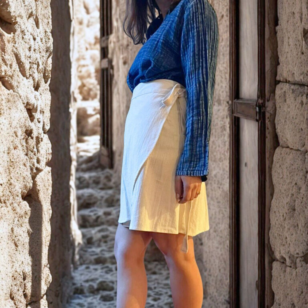 Jupe Courte en Coton Naturel – Taille Ajustable