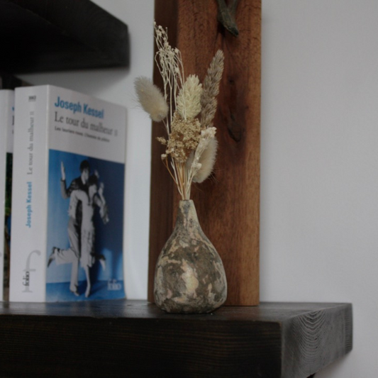 Vase en Papier Recyclé de 7 cm pour Fleurs Séchées - Élégance Artisanale