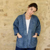 Veste style kimono en coton teinté à l'indigo – Mode éthique et naturelle