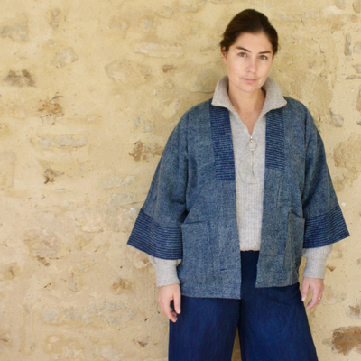 Veste Jim indigo teinté naturellement – Atelier éthique