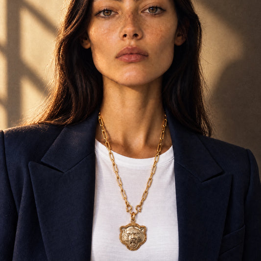 Collier Amulette Tigre Sarafina – Talisman de Force & Protection